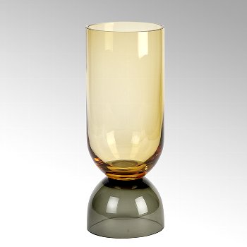Vasari vase,glass, amber/grey, H 32 cm D 12 cm