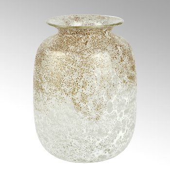 Paomo vase, glass, white-golden