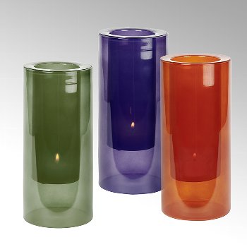 Rimini candle holder glass, sage