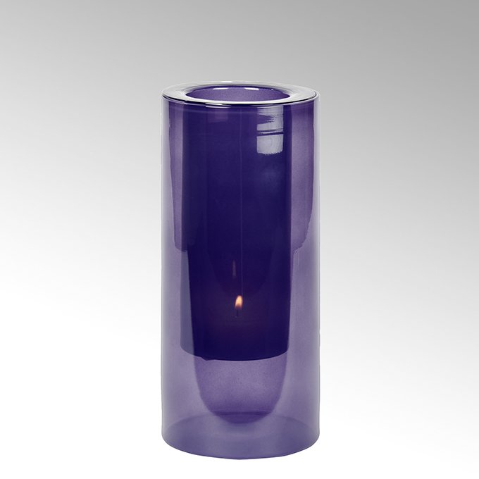 Rimini Windlicht Glas, amethyst