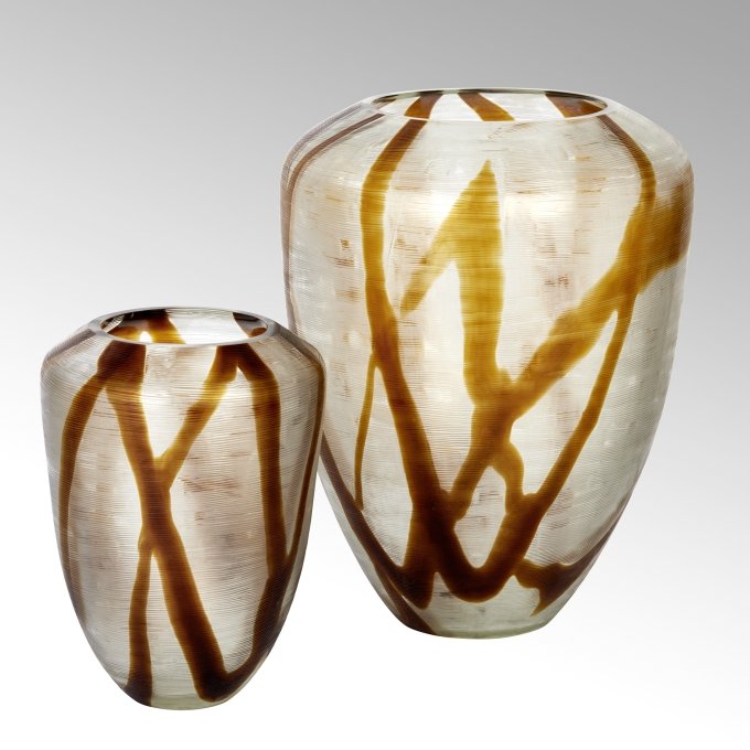 Milena glass vase, hand carved