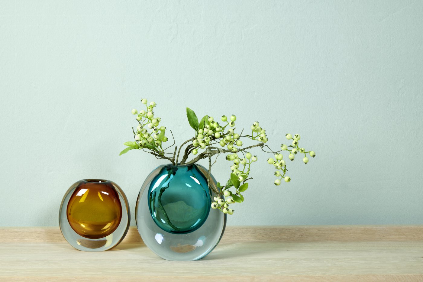 Cariani glass vase safran H 13 cm, 8,5 cm x 14 cm