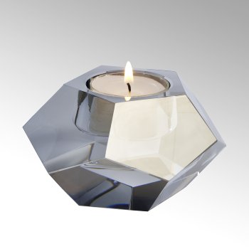 Pentaki tealight holder crystall glass, obsidian
