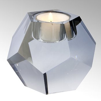 Pentaki tealight holder crystall glass, obsidian