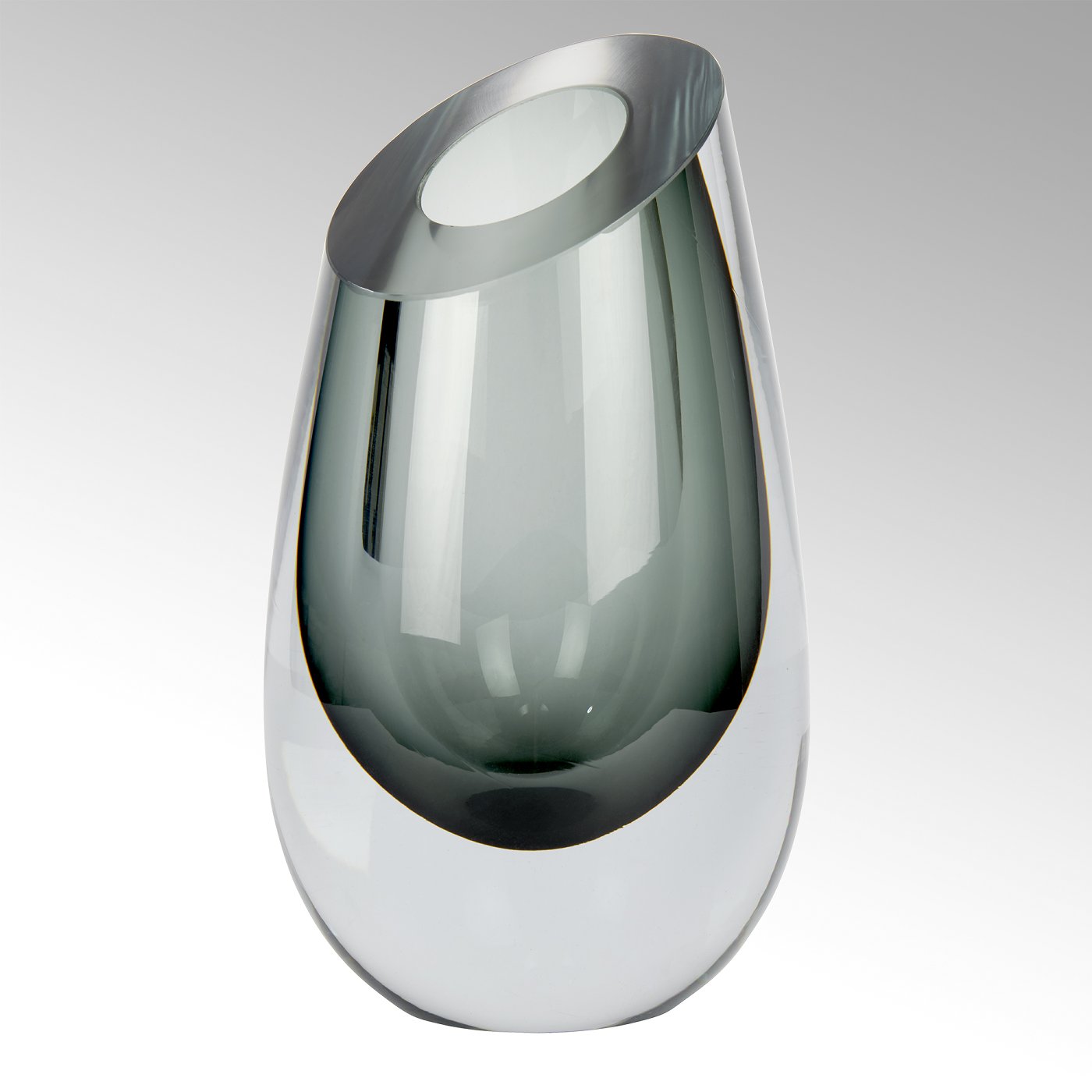 Vasco glass vase graphit H 28 cm, D 16 cm