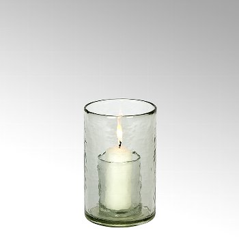 Salerno candle holder glass, hammered,
