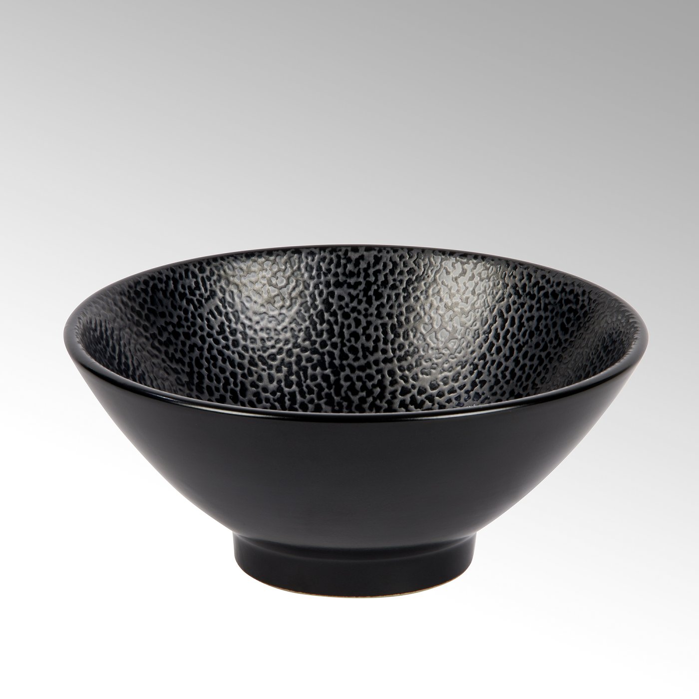 Kaori cereal bowl  black metallic/ray stoneware