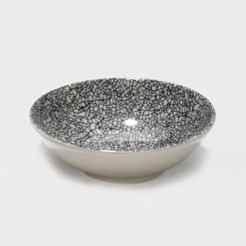 Kaori bowl D14 black/white krakelee stoneware