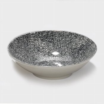 Kaori bowl D19 black/white krakelee stoneware