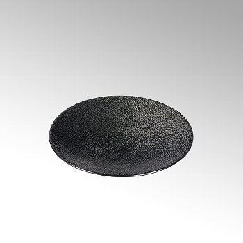 Kaori plate D21 black metallic/ray stoneware