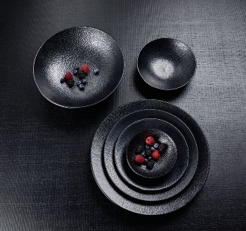 Kaori bowl D19 black metallic/ray stoneware