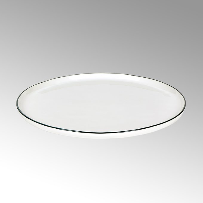Piana plate white with basalt-grey rim d 27 cm