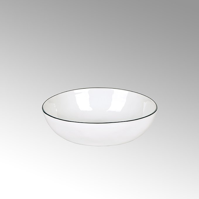 Piana bowl white with basalt-grey rim,