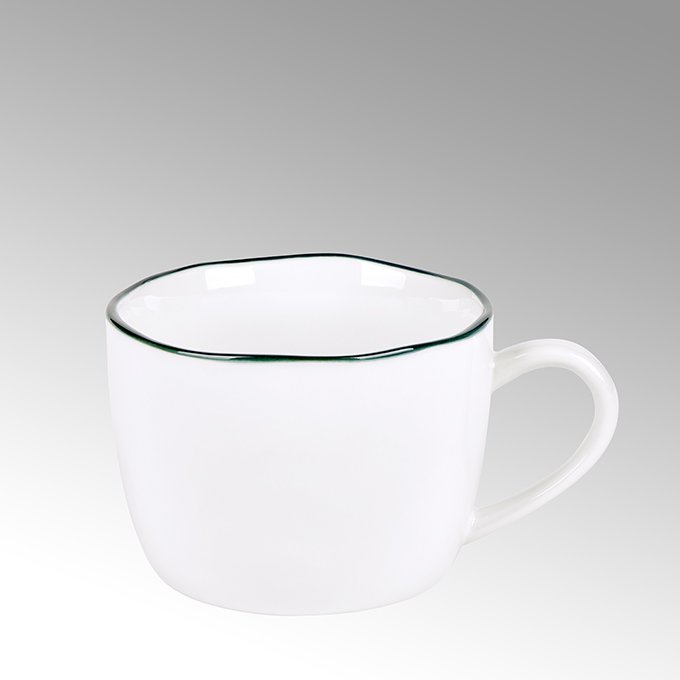 Piana  coffeecup white with basalt-grey rim,