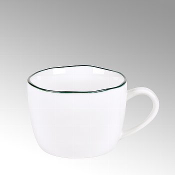 Piana coffeecup white with basalt-grey rim,