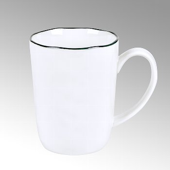Piana mug with handle white with basalt-grey rim,