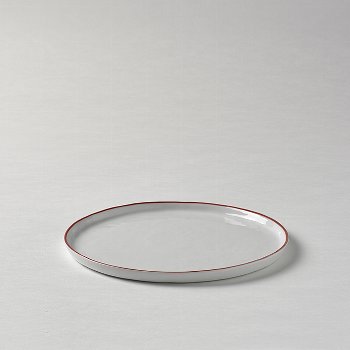 Piana plate white red rim d 21,5 cm