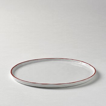 Piana plate white red rim d 27 cm