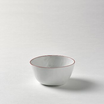 Piana bowl white red rim