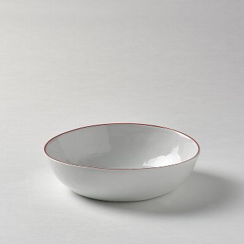 Piana bowl white red rim