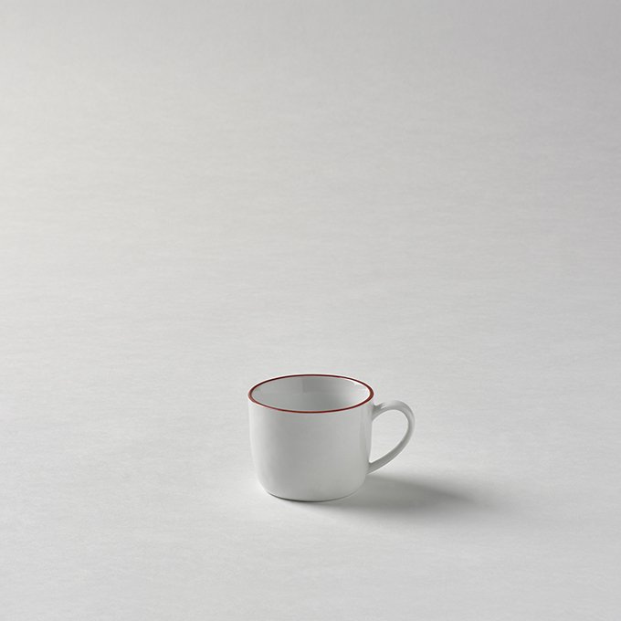 Piana Espressocup white with red rim