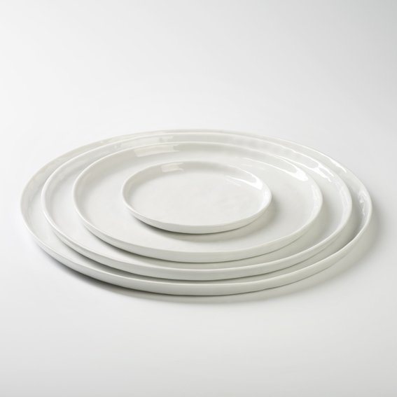 Piana plate, round porcelain, white Dia 13.5 cm