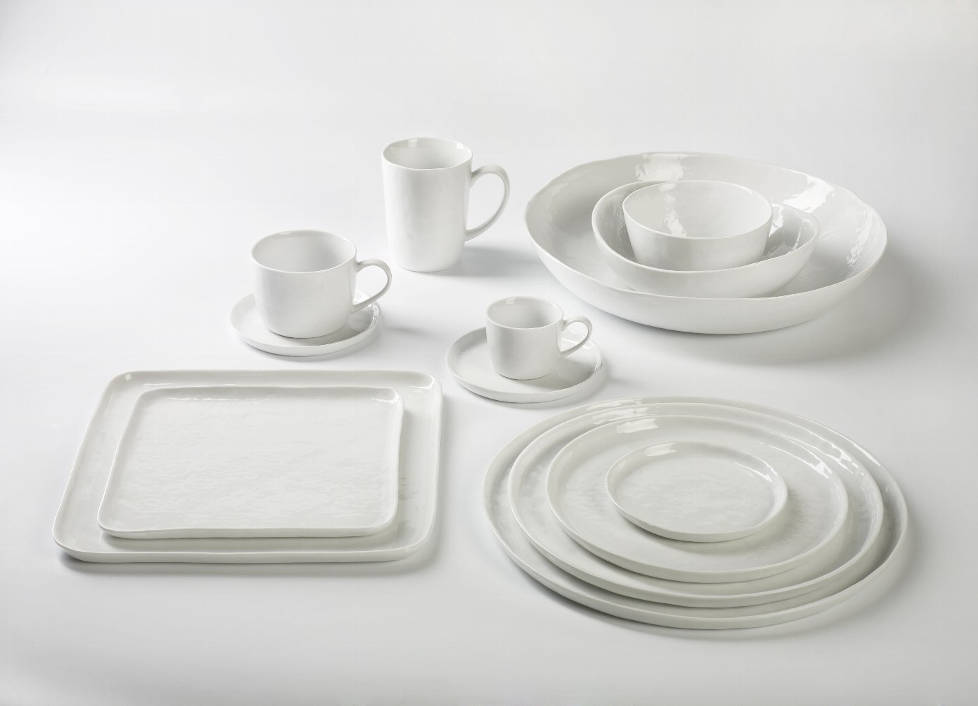 Piana plate, round porcelain, white Dia 21.5 cm