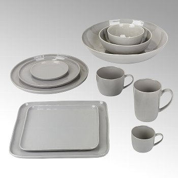Piana plate, round, stoneware,grey Dia13.5 cm