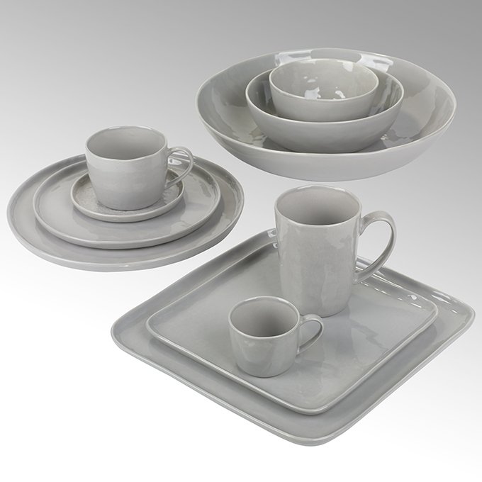 Piana plate, round, stoneware, grau,Dia21.5 cm