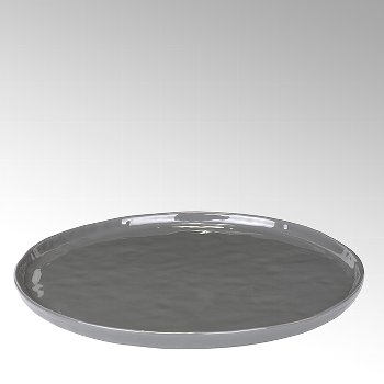Piana plate, round, stoneware, anthracite, D 27 cm