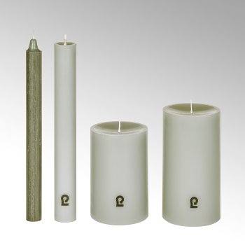candle, round, linnen, H 25 cm, D2,1 cm