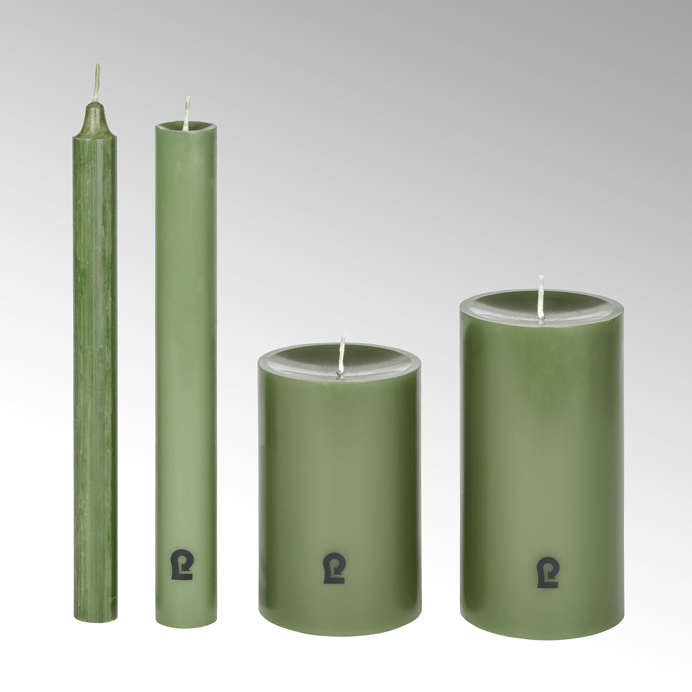 candle, round, linde, H15cm, D8cm