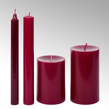 candle, round, merlot, H 24 cm, D 3cm