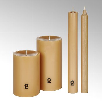 candle, round, sand, H 25 cm, D 2,1 cm