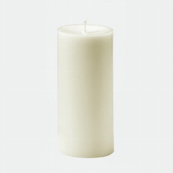candle, round, ivory H12cm, D8cm