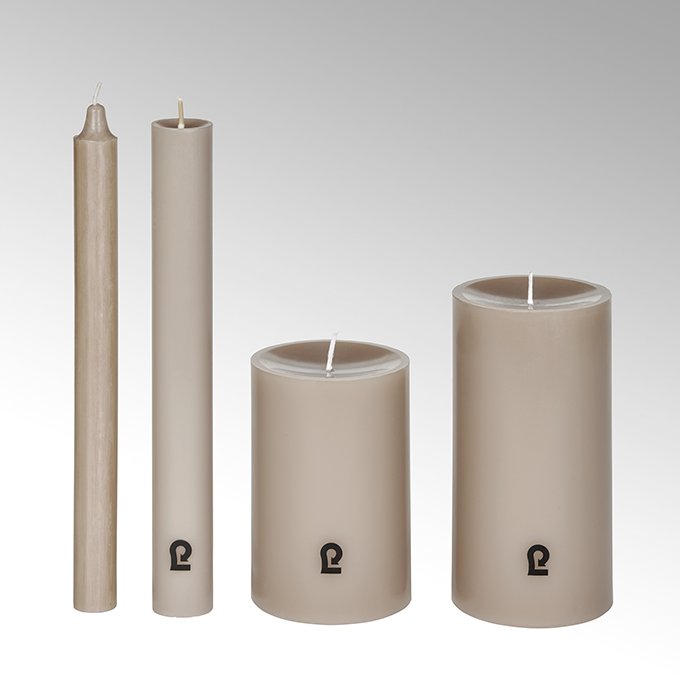 candle, round, pebble, H 25 cm, D 2,1 cm