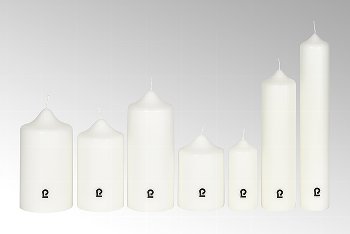 candle, round, ivory H24cm, D6cm