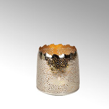 Jimin Festkranz groß Eisen/Blattmetall gold 4 Kerzenhalter D 8 cm
