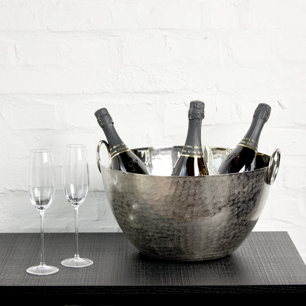 Paarl champagne cooler aluminium hammered,
