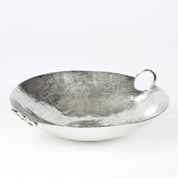 Paarl bowl aluminium hammered, nickel-plated