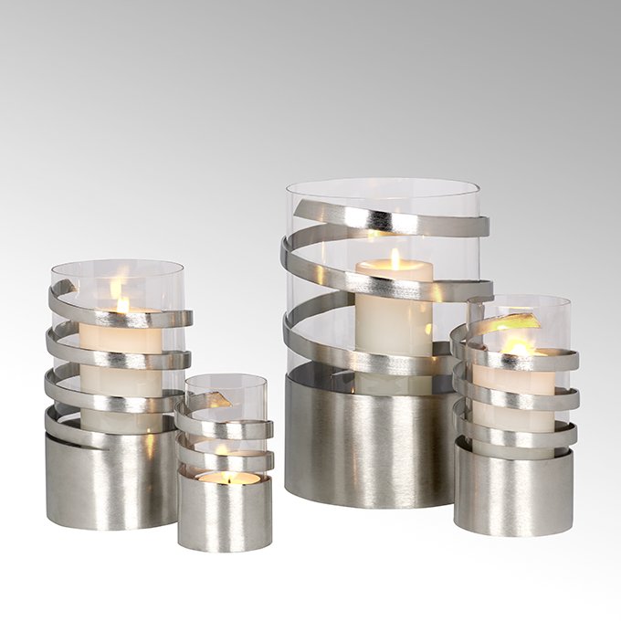 Spiral storm lantern aluminium mini