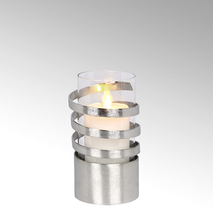 Spiral Windlicht Aluminium klein