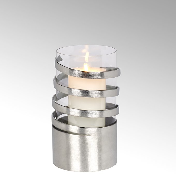 Spiral storm lantern aluminium medium