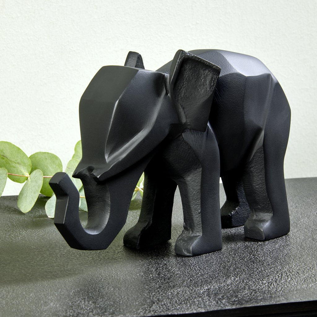 Elephant figure aluminium sand casted