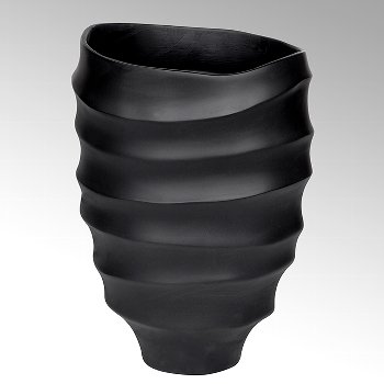 Yasu vessel with grooves aluminium casted
