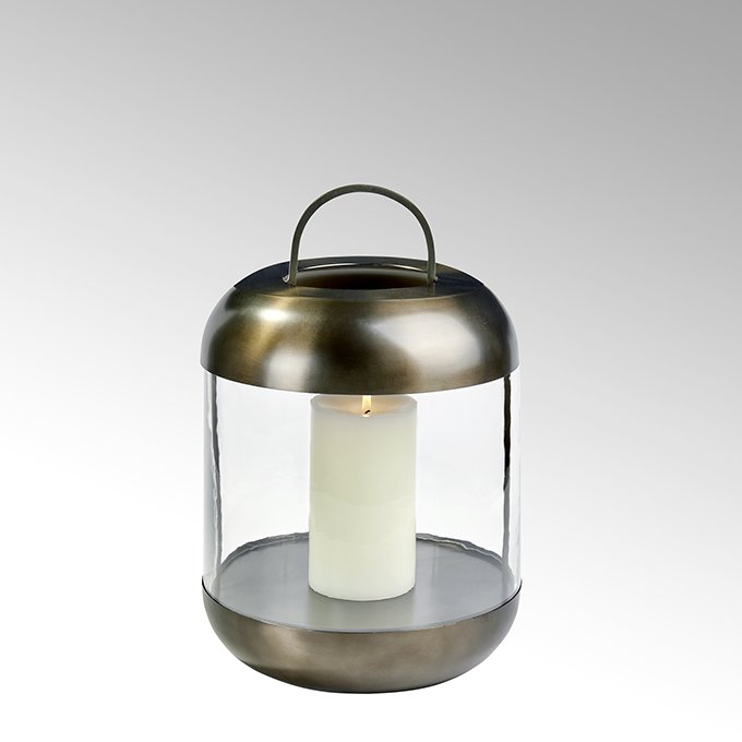 Sala lantern stainless steel with glass insert