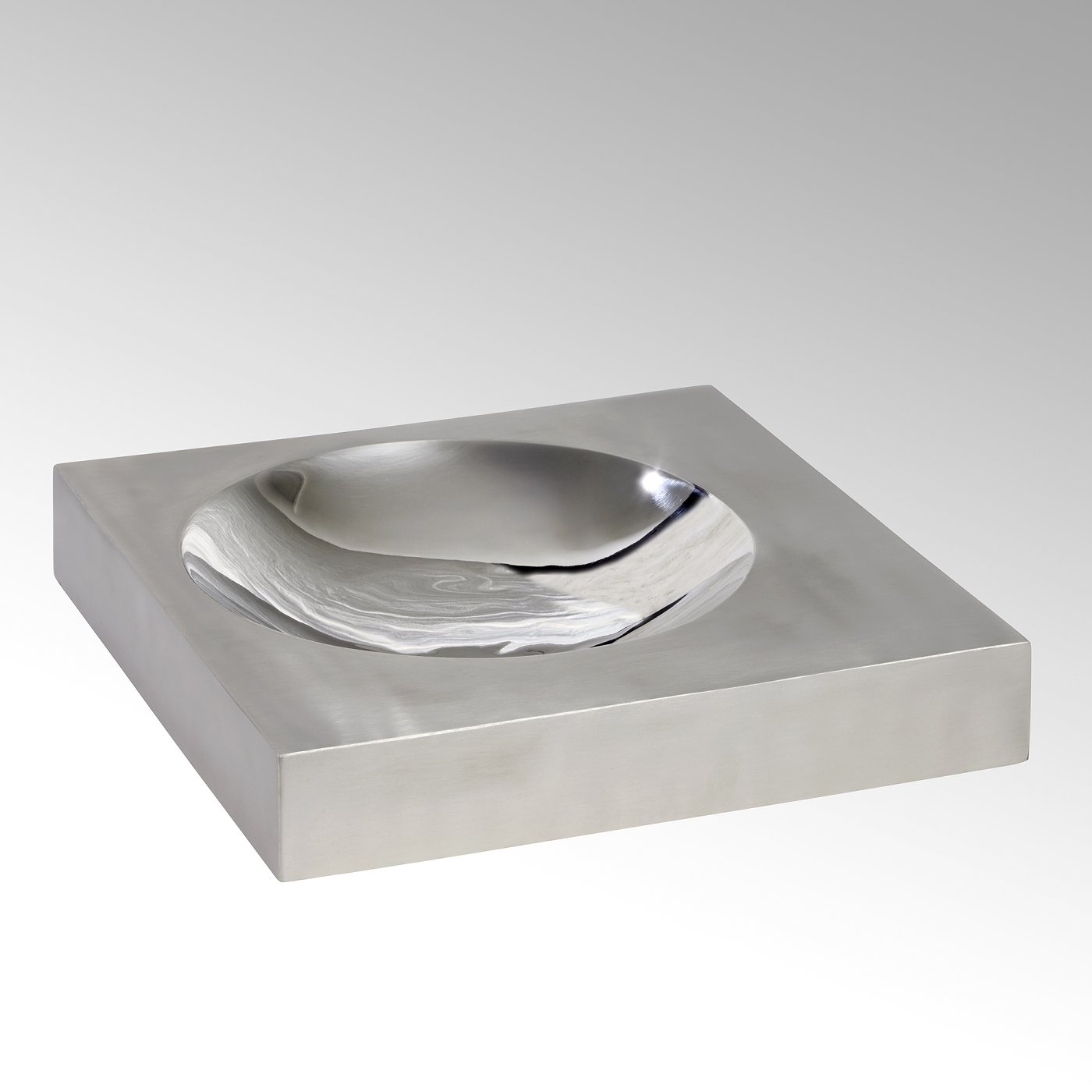 Guadrat bowl, square, stainless steel