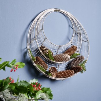 Franzi decorative wreath, nickel, small