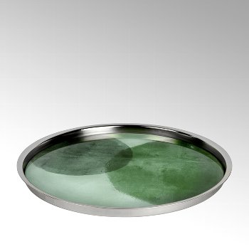 Beara tray, aluminium/glass, round