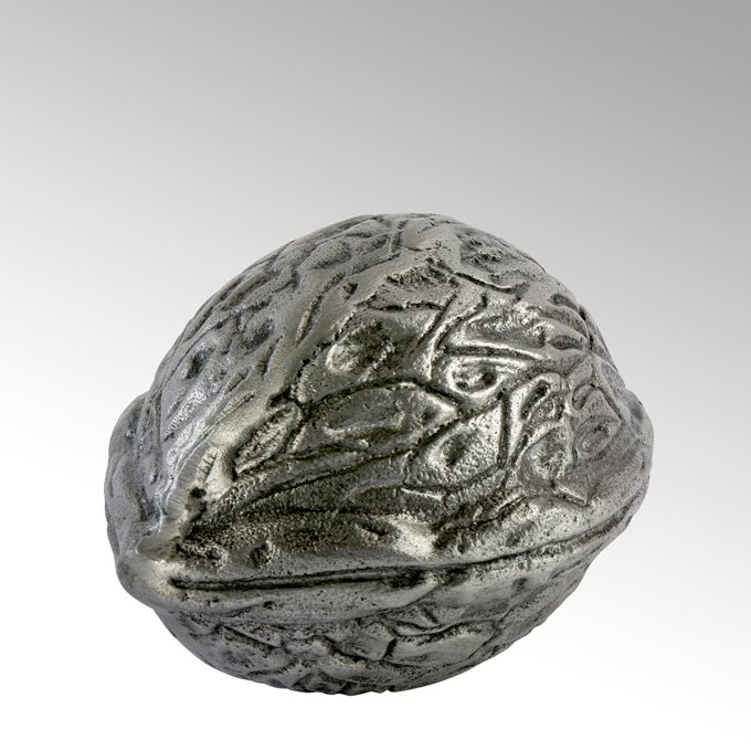 Cervello Deko-Objekt Walnuß, antik x 9 nickel Aluminium 8 cm x 11